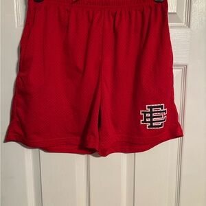 Red Athletic Shorts with Logo